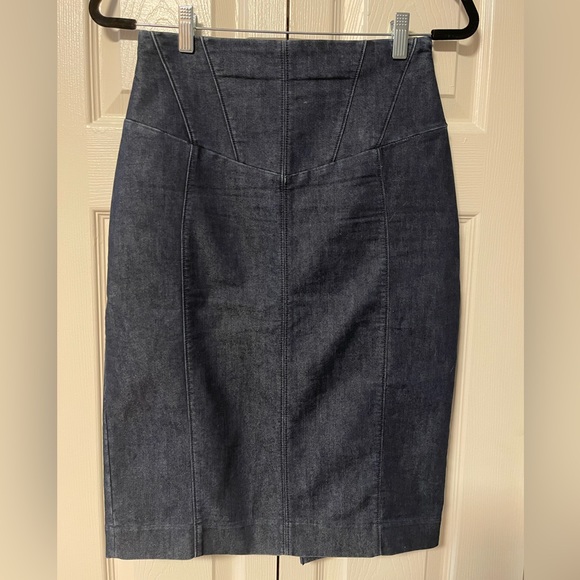 EXPRESS Corset-style Denim Skirt - Picture 2 of 10